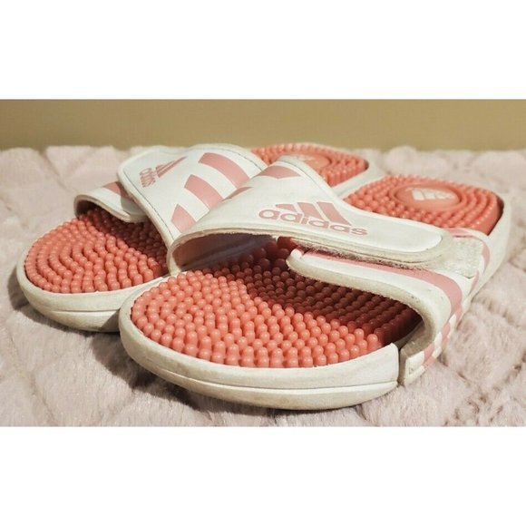 Girl's Pink/White Adidas Slides, Size 12K, #119327513 - Picture 2 of 6